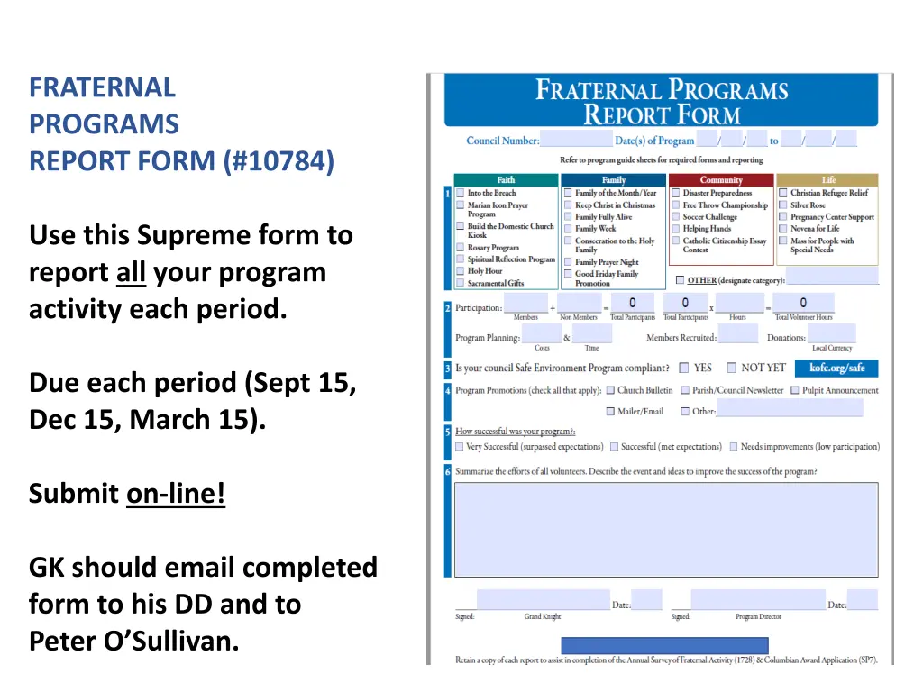 fraternal programs report form 10784 1