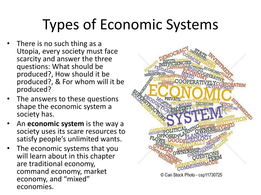 types of economic systems