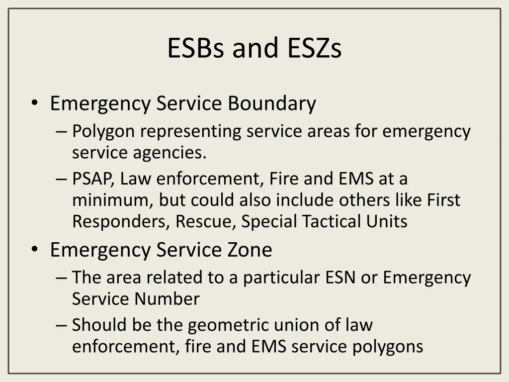 esbs and eszs