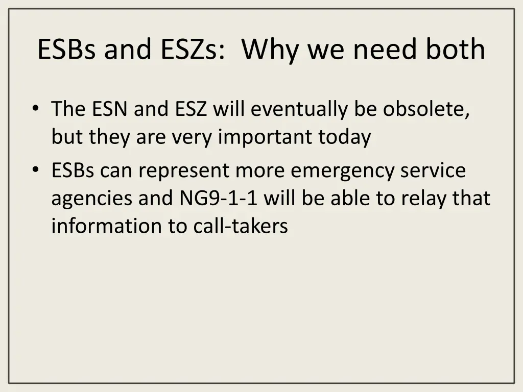 esbs and eszs why we need both