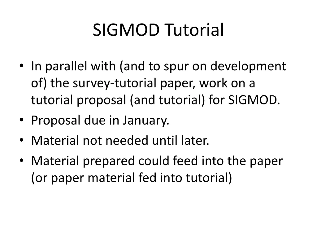 sigmod tutorial