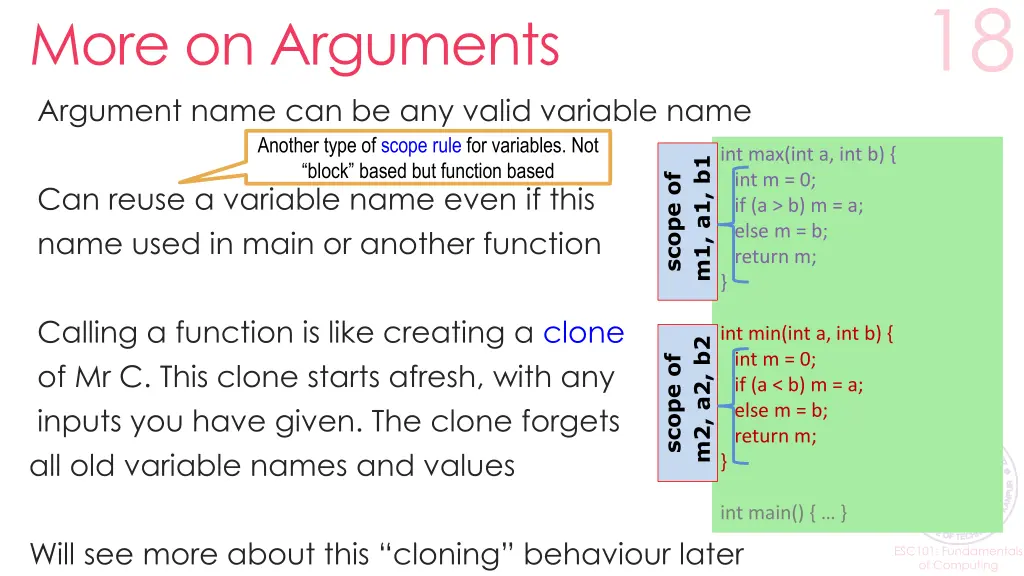 more on arguments argument name can be any valid