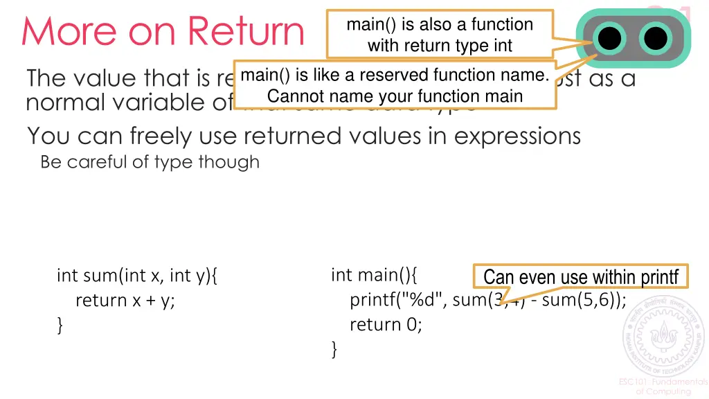 more on return the value that is returned