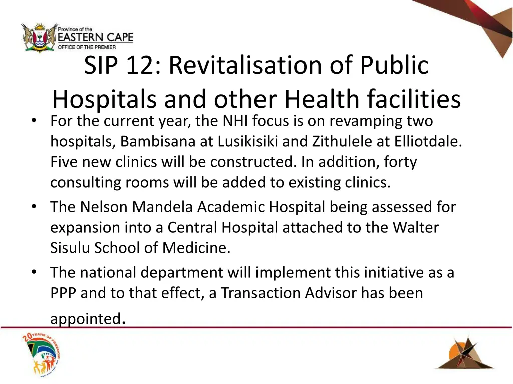 sip 12 revitalisation of public hospitals