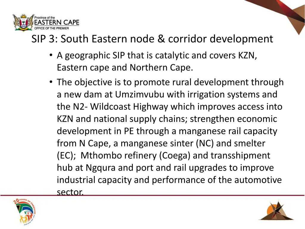 sip 3 south eastern node corridor development