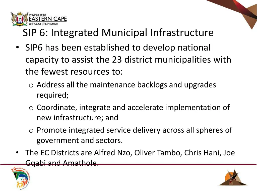 sip 6 integrated municipal infrastructure sip6