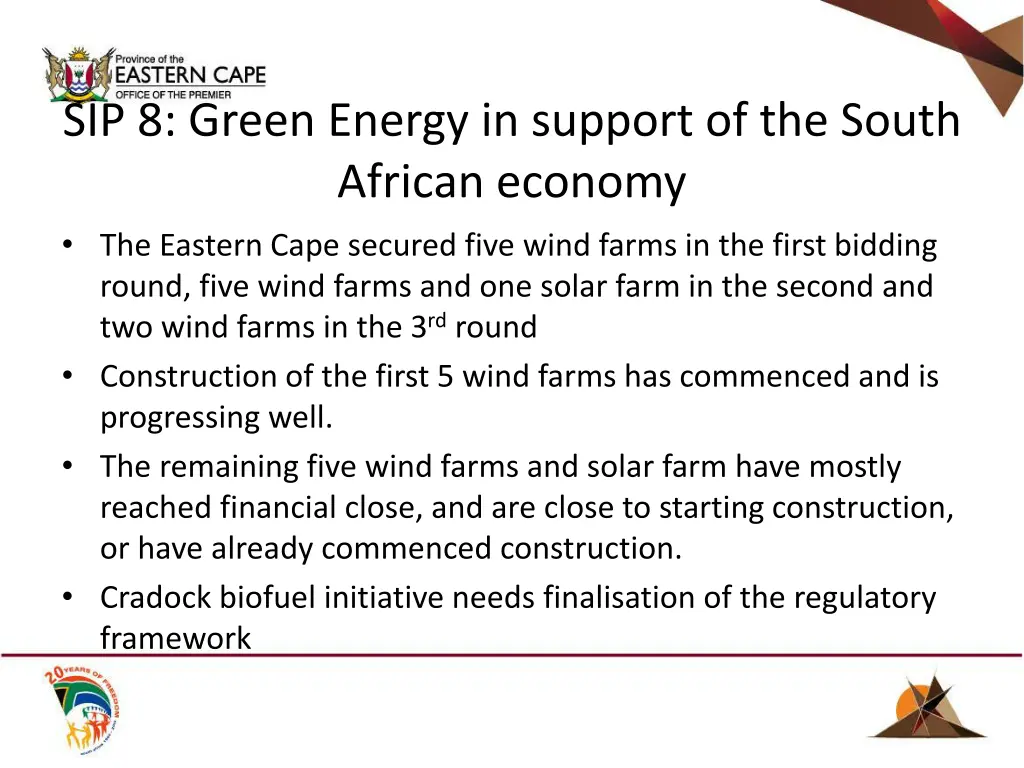 sip 8 green energy in support of the south