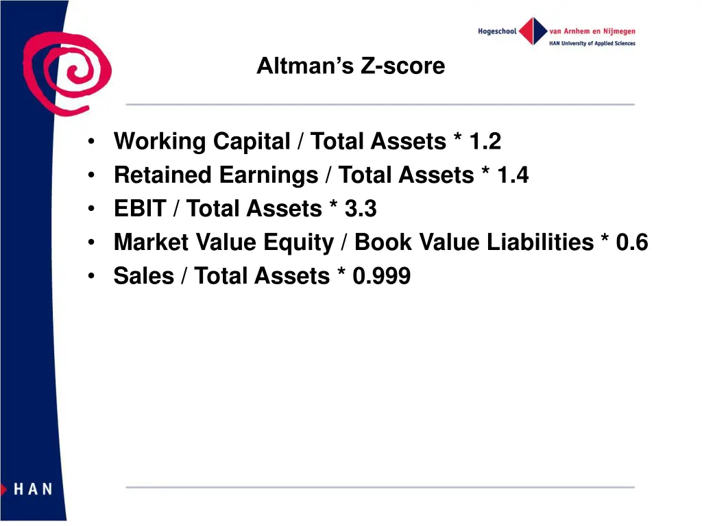 altman s z score