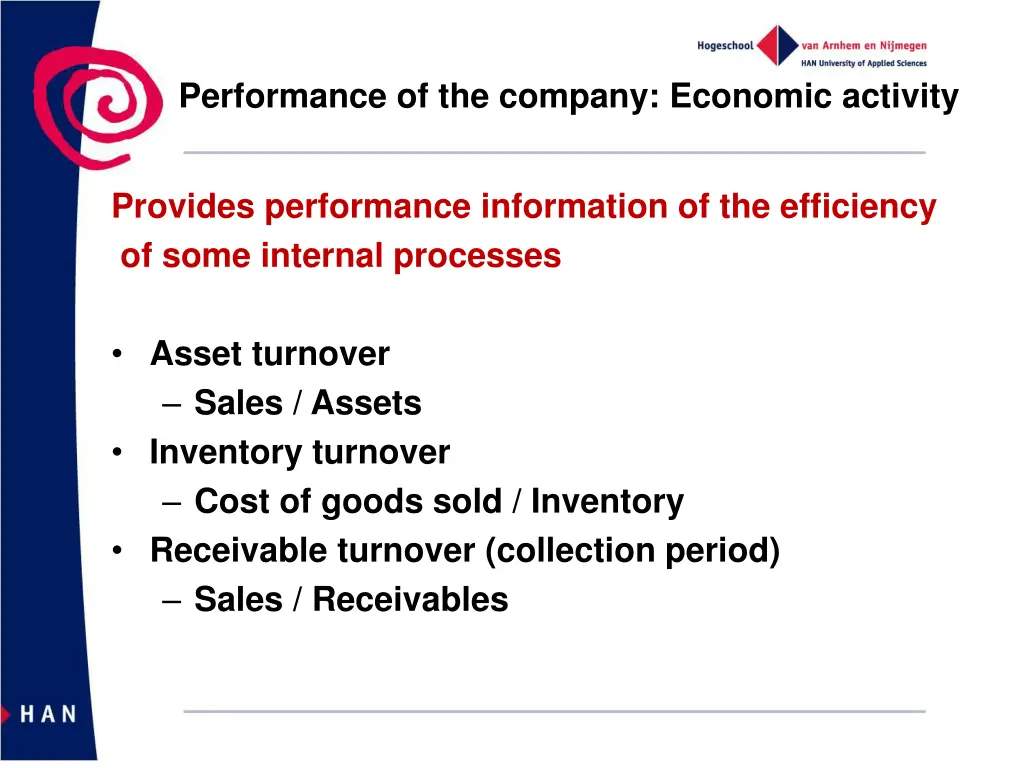 performance of the company economic activity