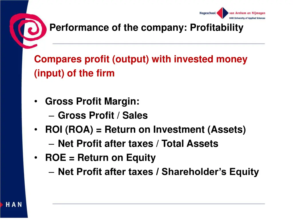 performance of the company profitability