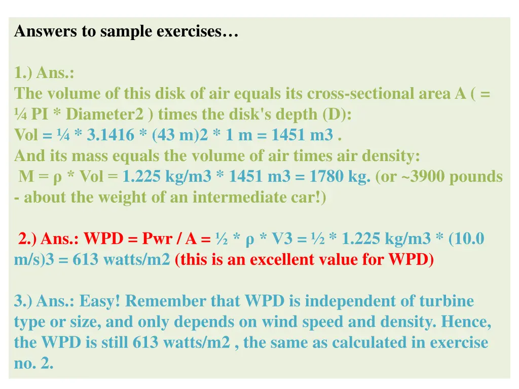 answers to sample exercises