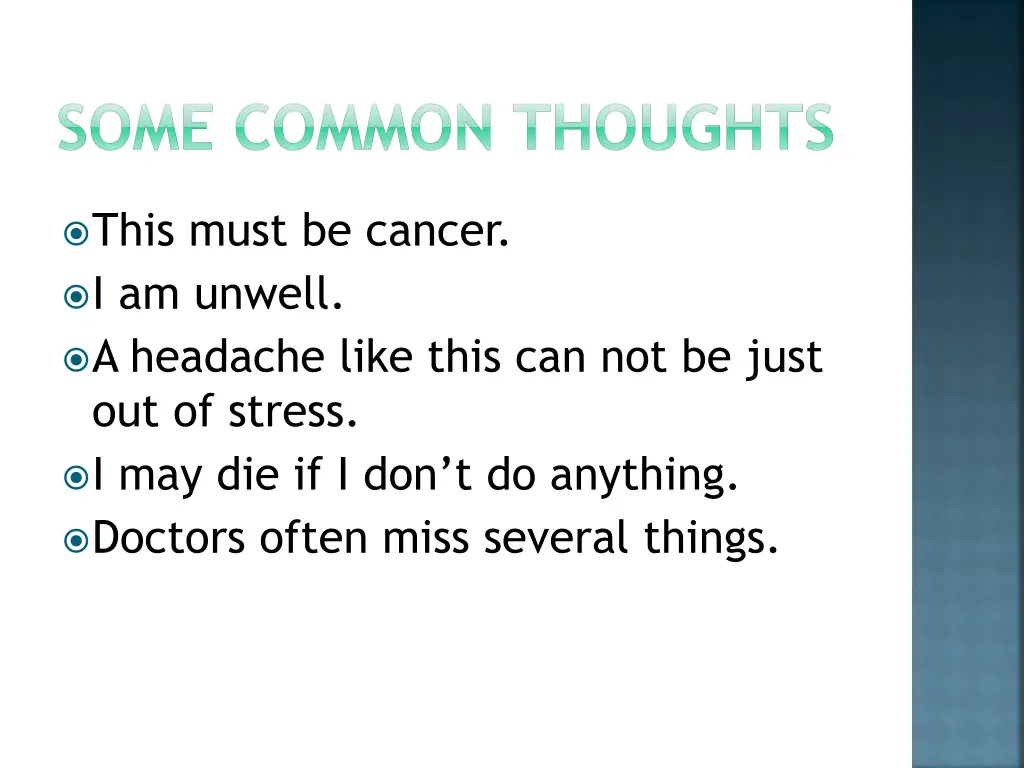 some common thoughts