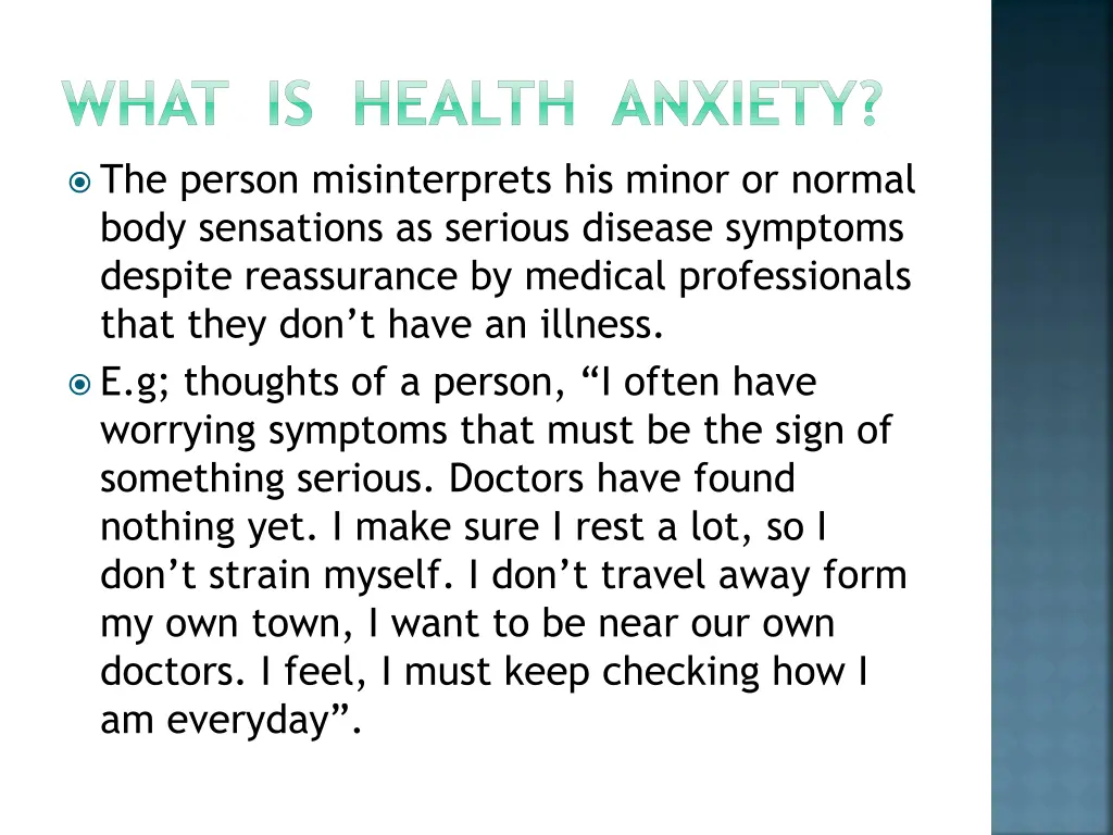 what is health anxiety 1