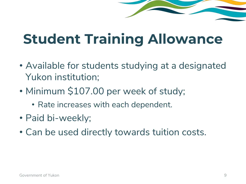 student training allowance