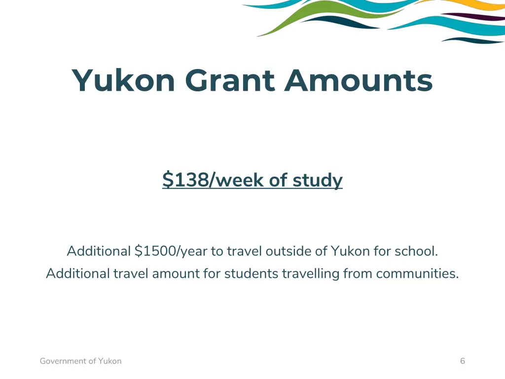 yukon grant amounts