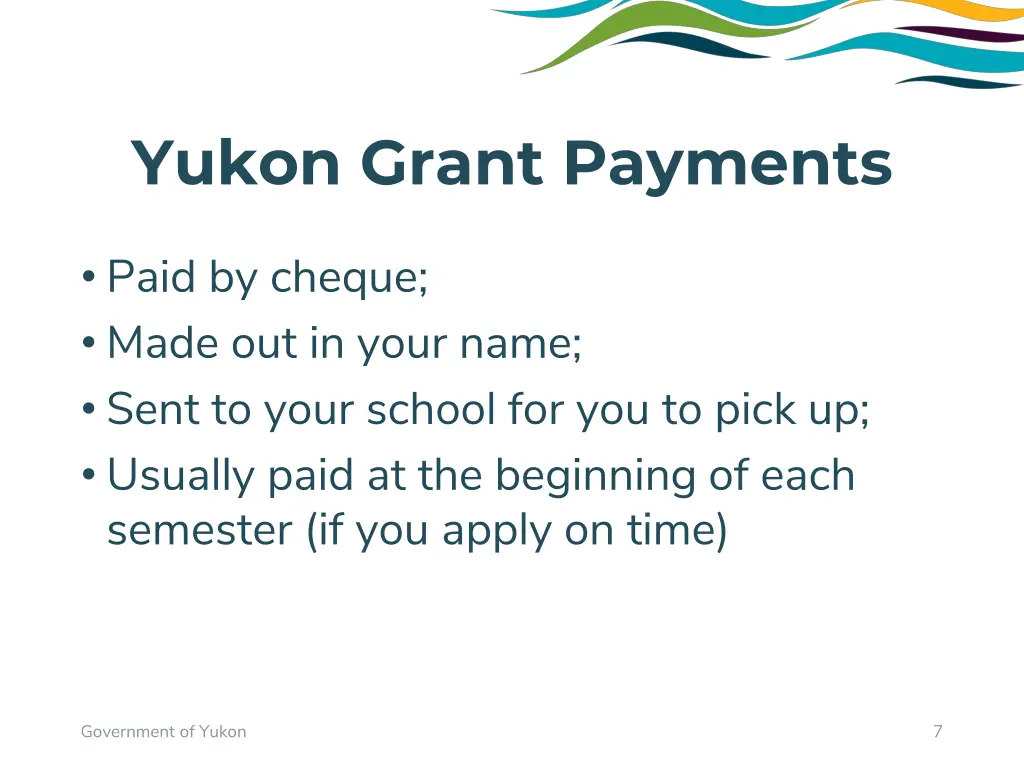 yukon grant payments