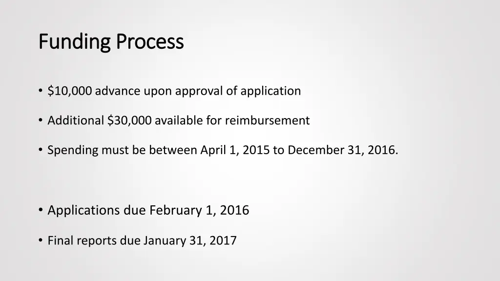 funding process funding process