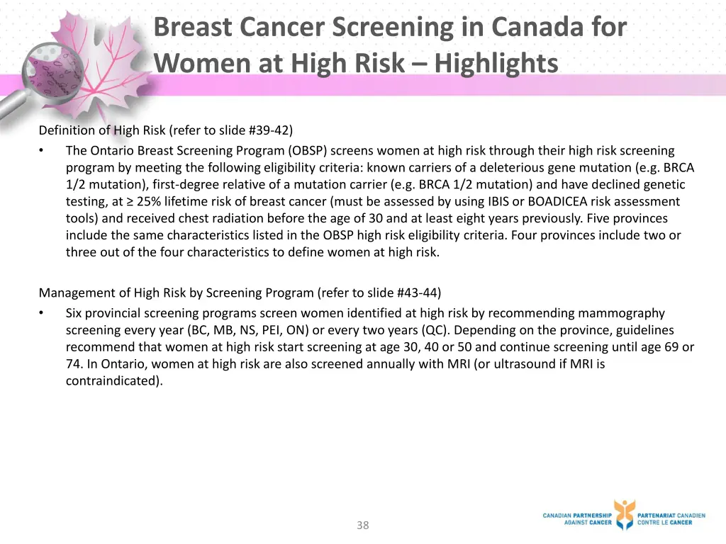 breast cancer screening in canada for women 3