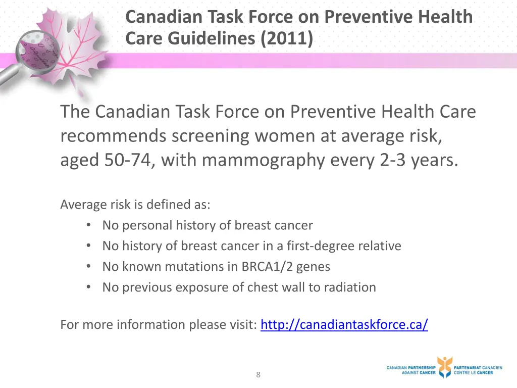 canadian task force on preventive health care