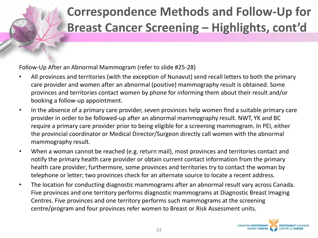 correspondence methods and follow up for breast 2