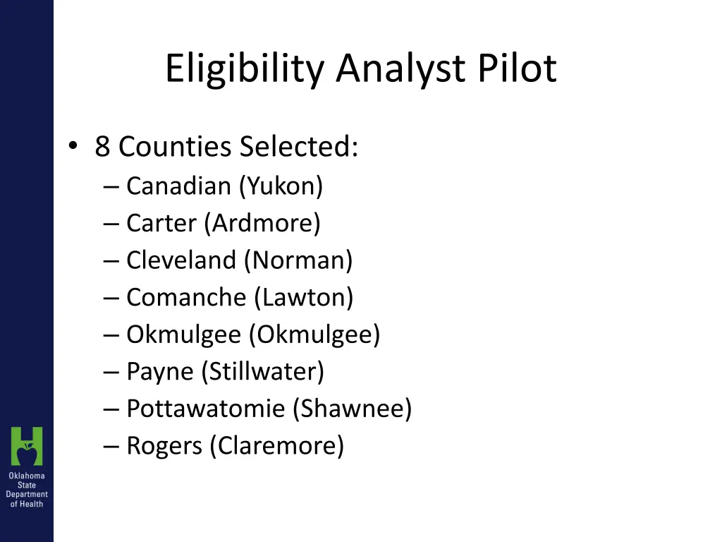 eligibility analyst pilot 1