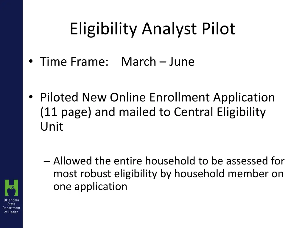 eligibility analyst pilot 2