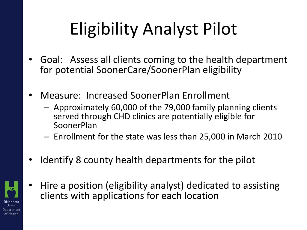 eligibility analyst pilot