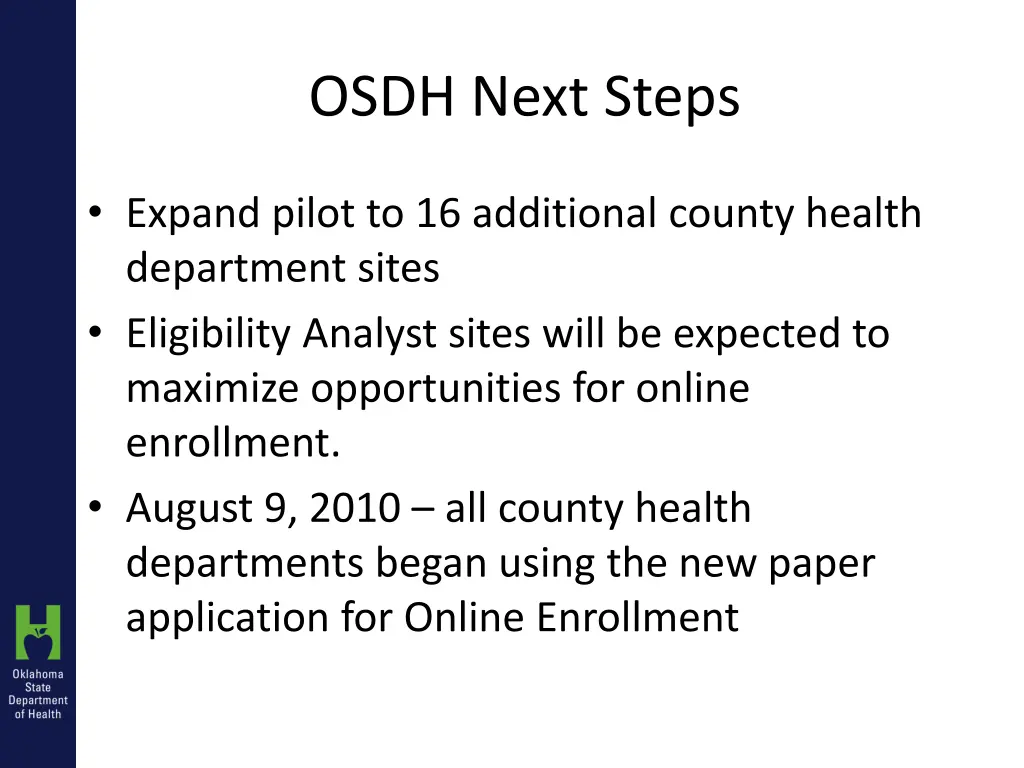 osdh next steps