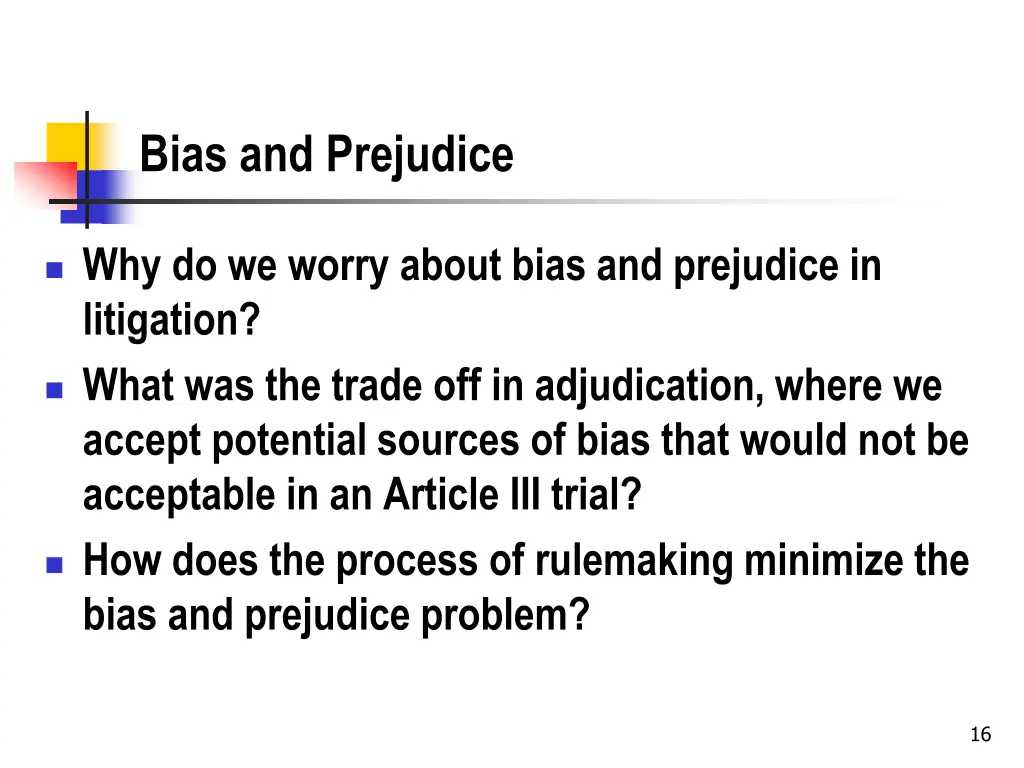 bias and prejudice