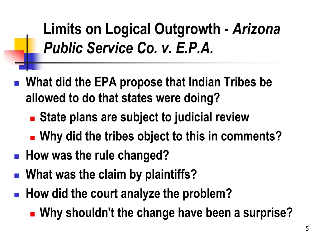 limits on logical outgrowth arizona public