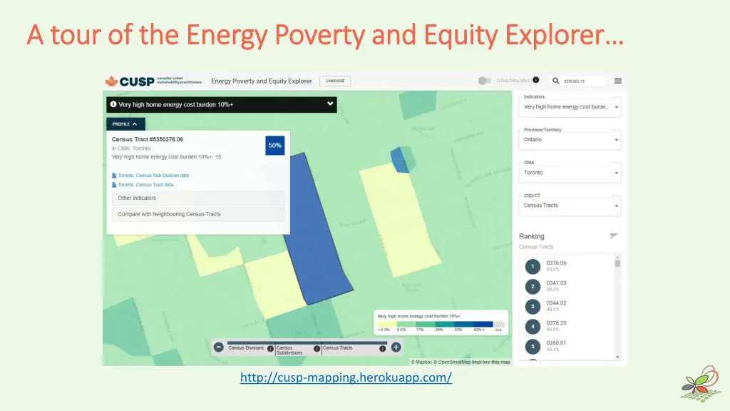 a tour of the energy poverty and equity explorer