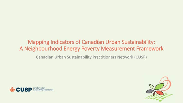 mapping indicators of canadian urban