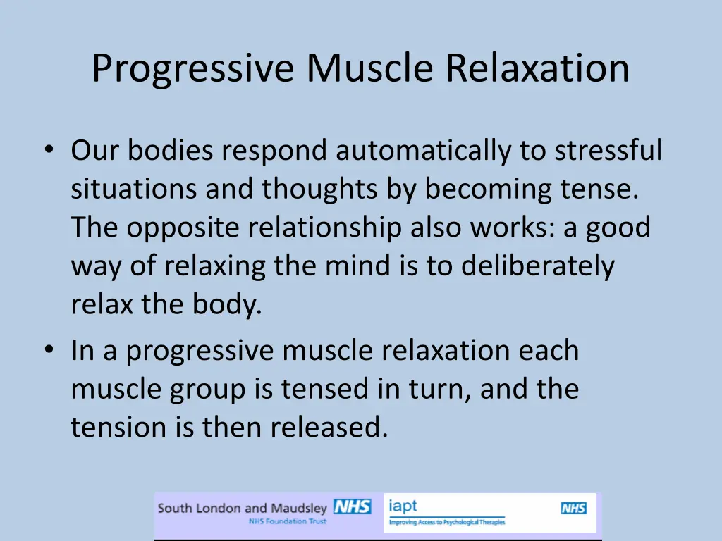 progressive muscle relaxation