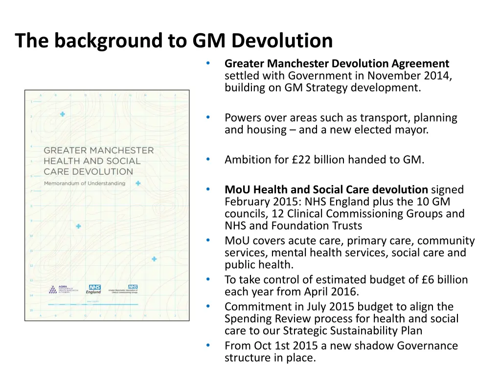 the background to gm devolution