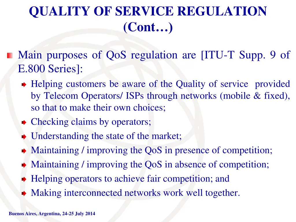 quality of service regulation cont