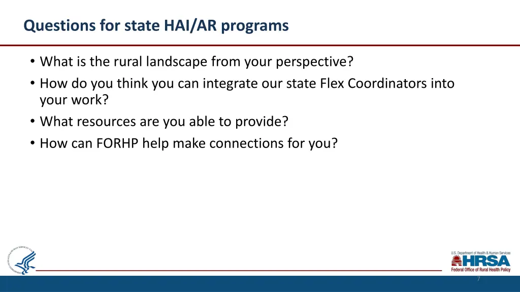 questions for state hai ar programs