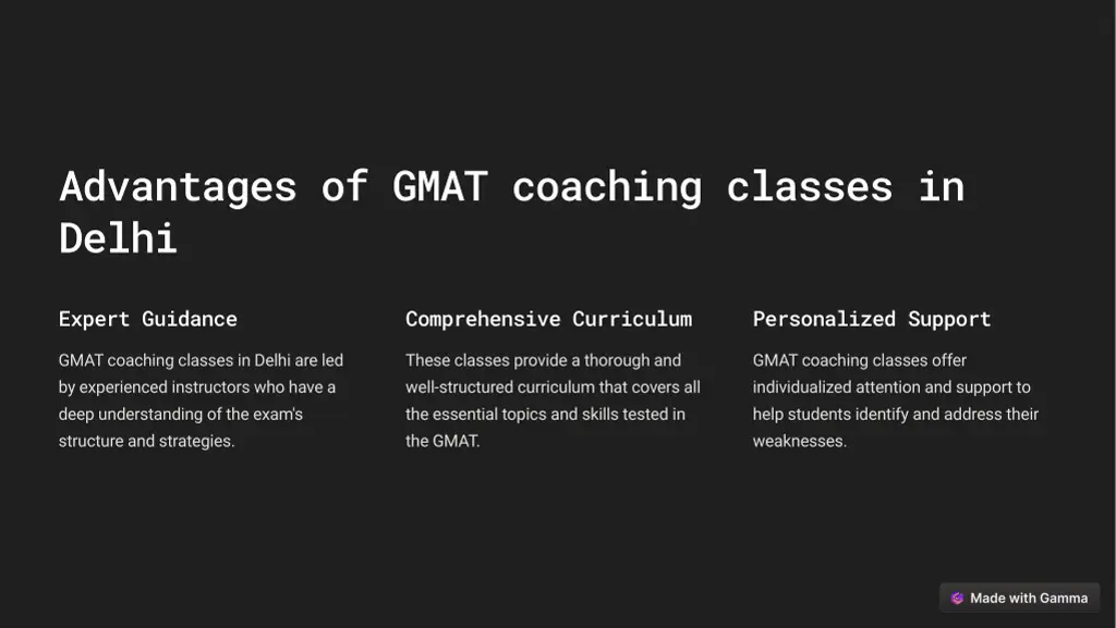 advantages of gmat coaching classes in delhi