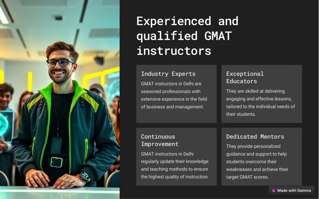 experienced and qualified gmat instructors