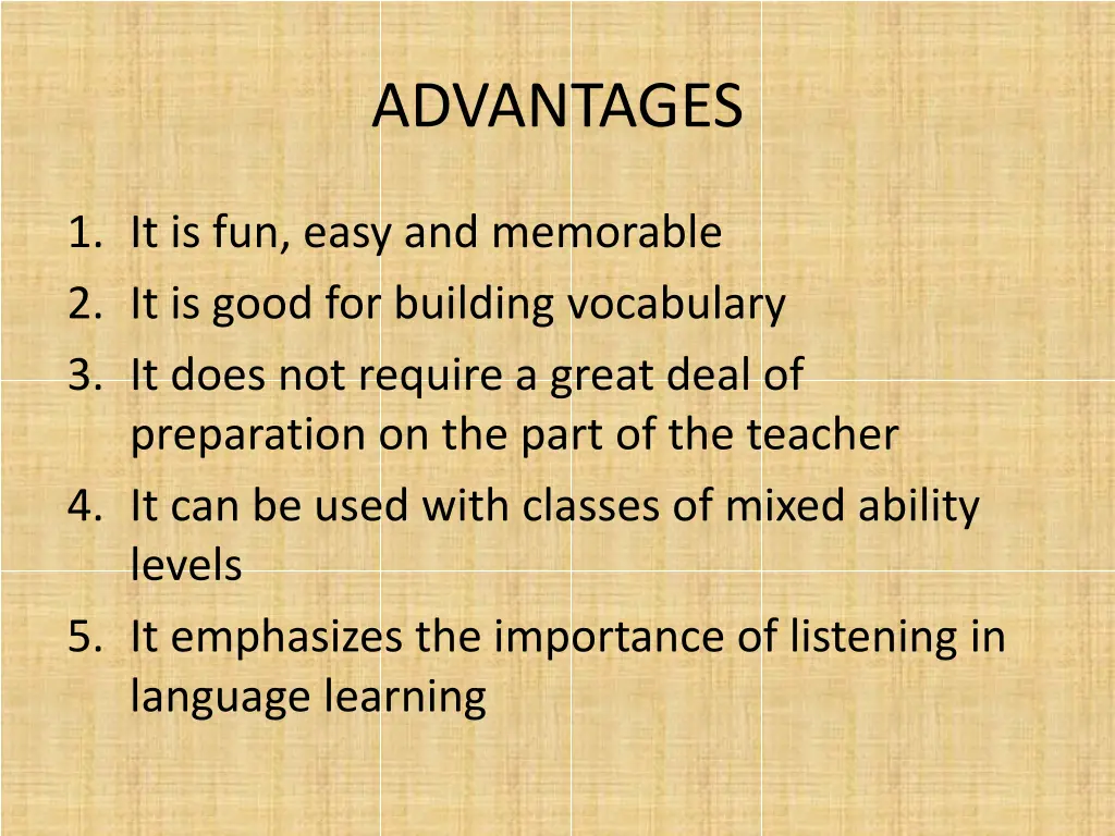 advantages