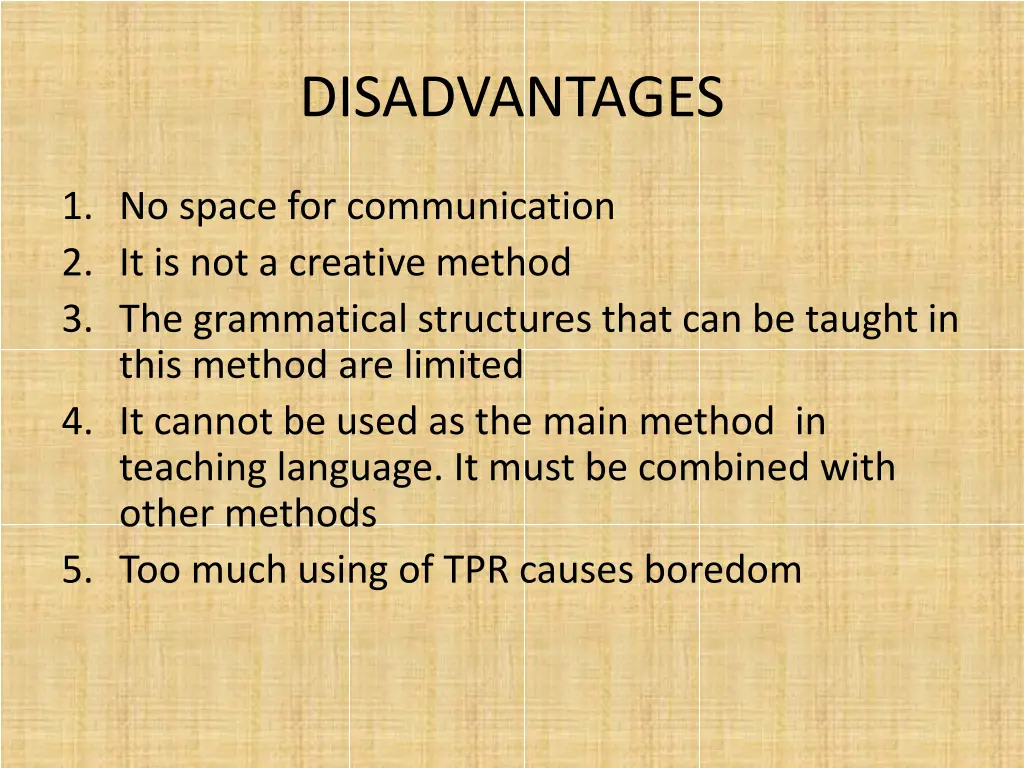 disadvantages