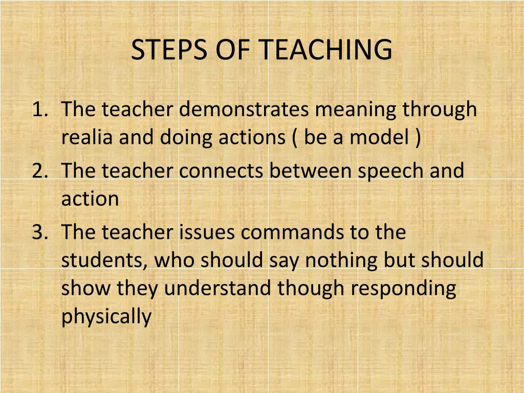 steps of teaching