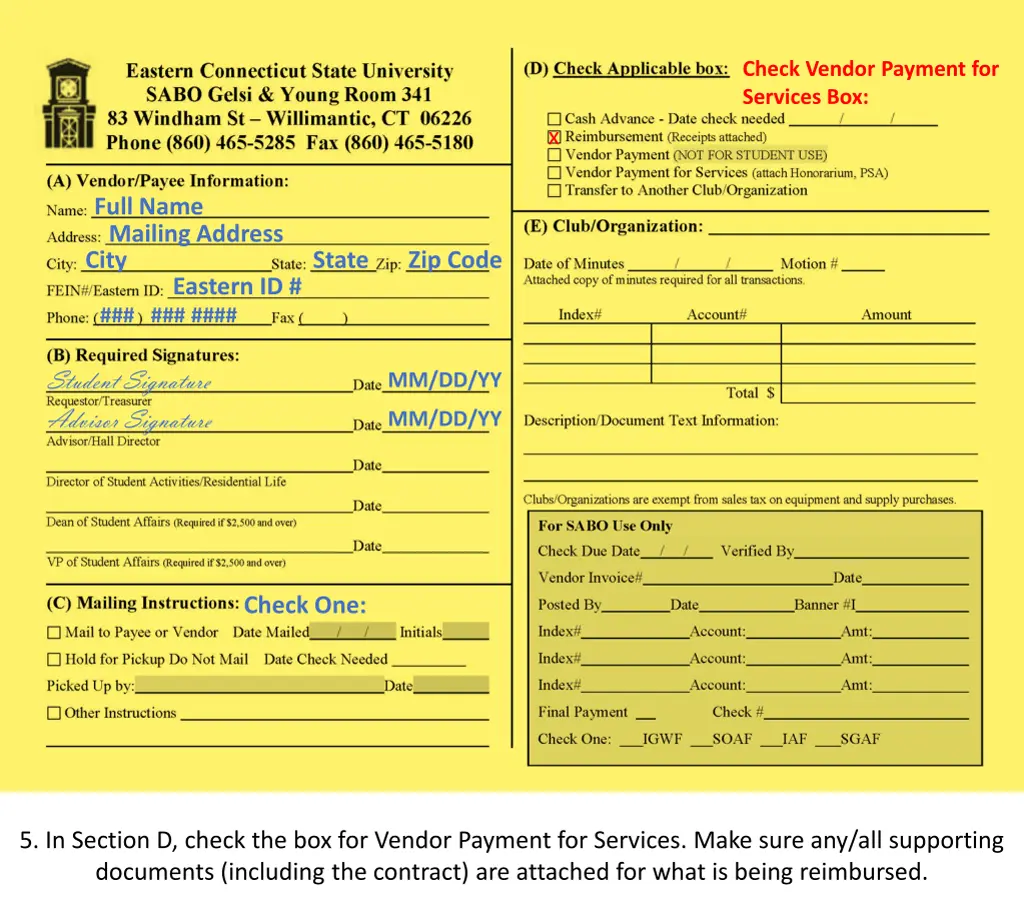 check vendor payment for services box