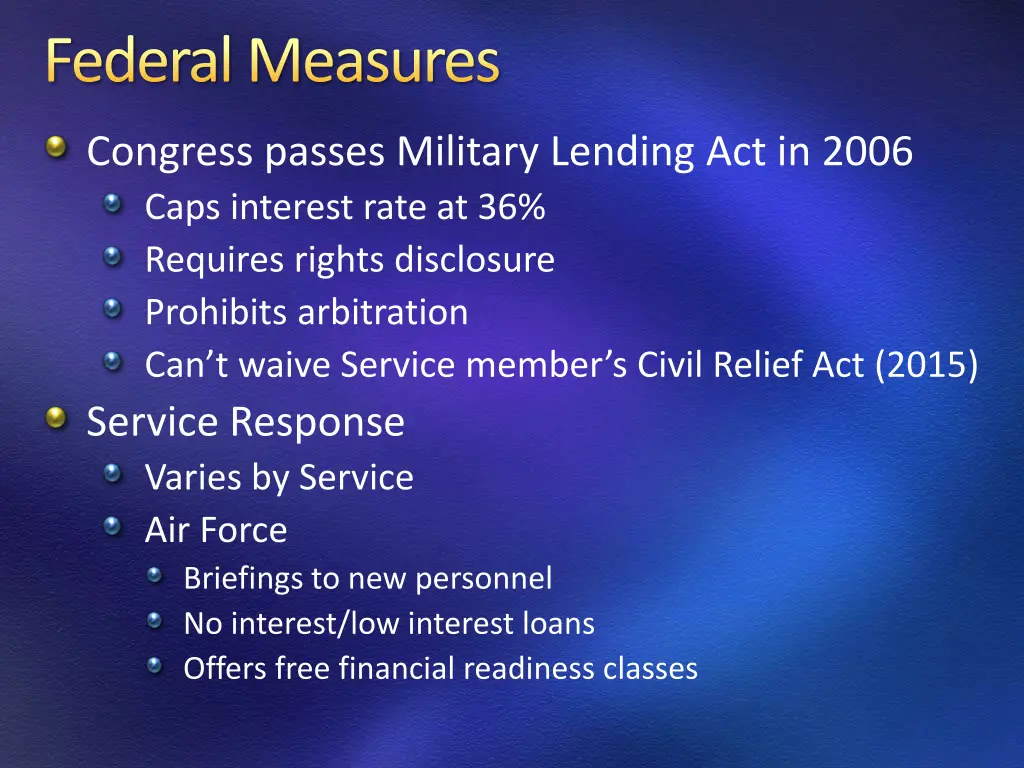 federal measures