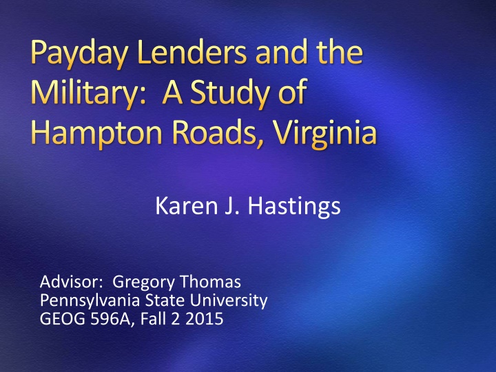 payday lenders and the military a study