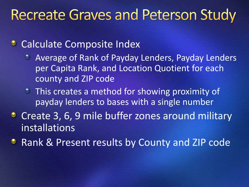 recreate graves and peterson study 2