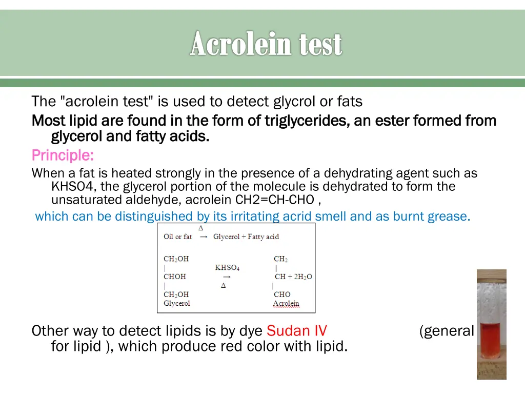 acrolein test