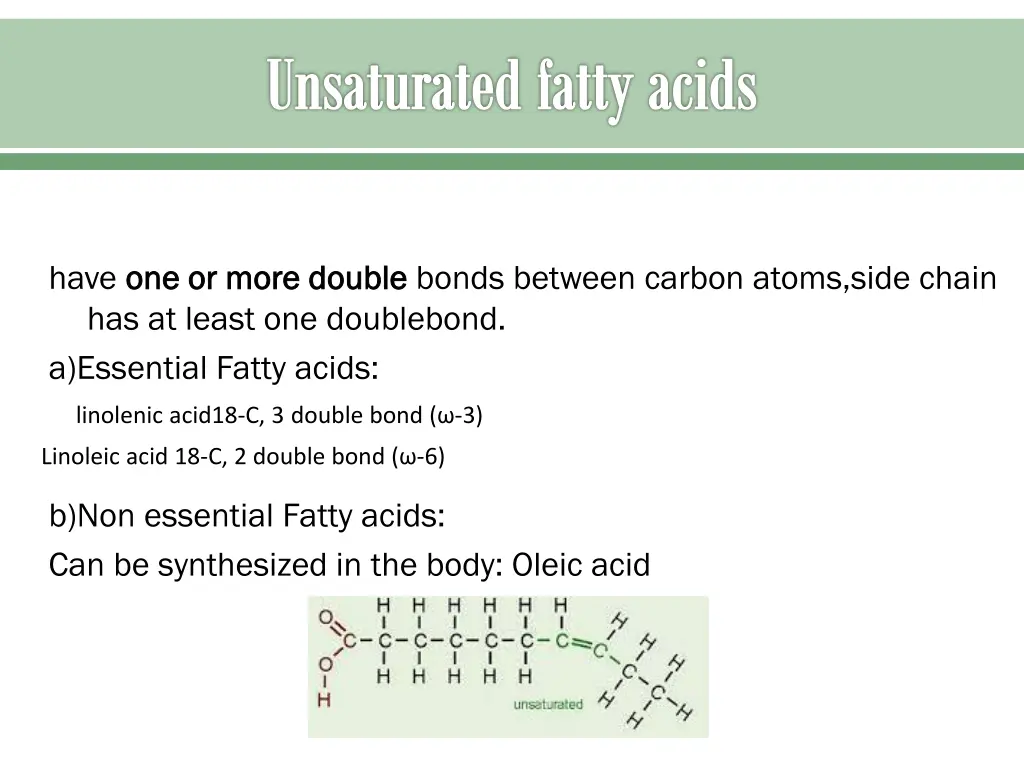 unsaturated fatty acids