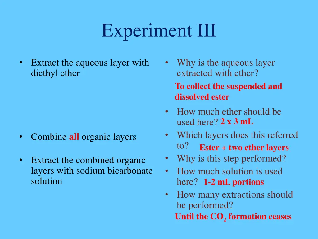 experiment iii