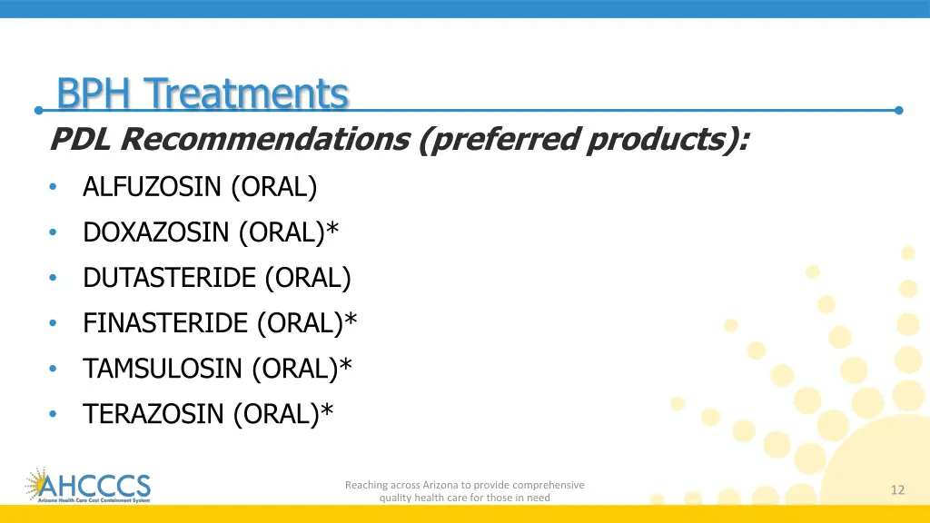 bph treatments pdl recommendations preferred