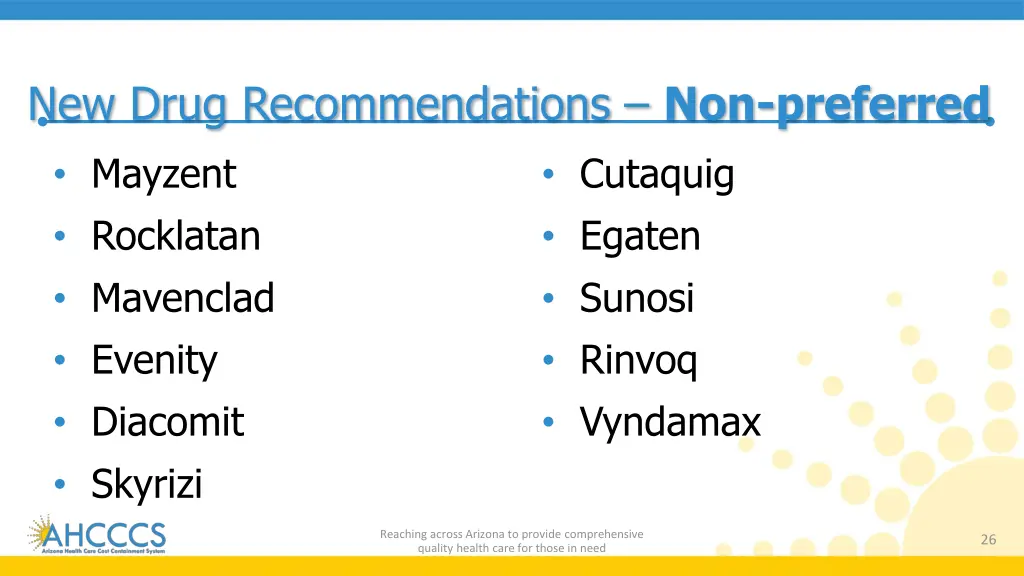 new drug recommendations non preferred mayzent